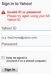 Yahoo Sign in