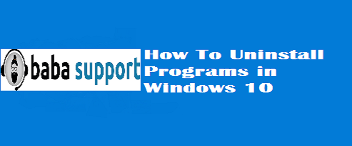 uninstall programs on Windows 10