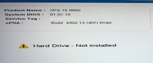 Hard drive not installed что делать dell ноутбук