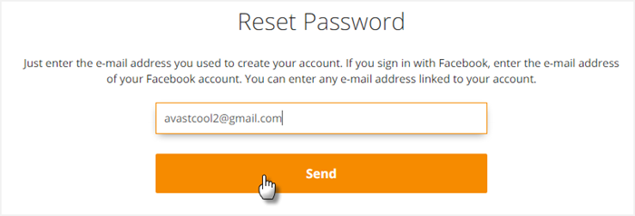 Forgot Avast Password