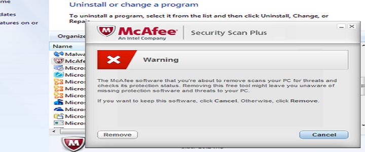 Remove McAfee Security Scan Plus