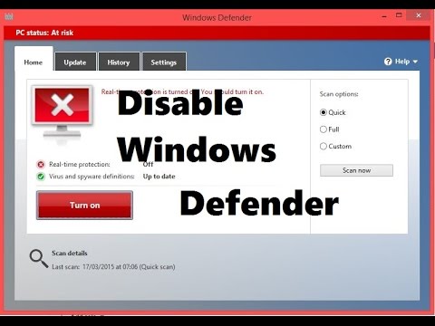 Disable Windows Defender Windows 10