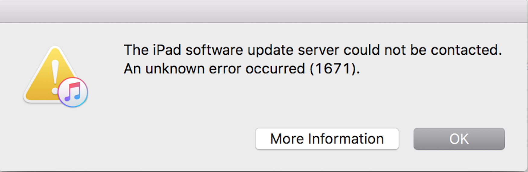 Apple Error 1671