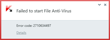 Kaspersky Error 2710634497