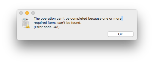 Mac Error Code 43