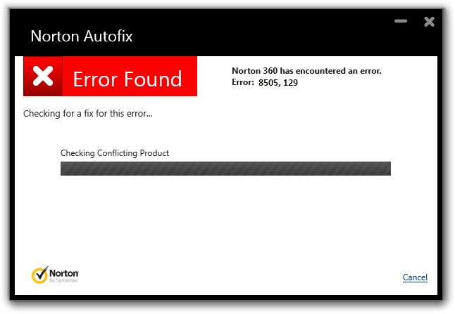 Norton Error 8505 129