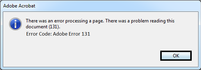 adobe error 131