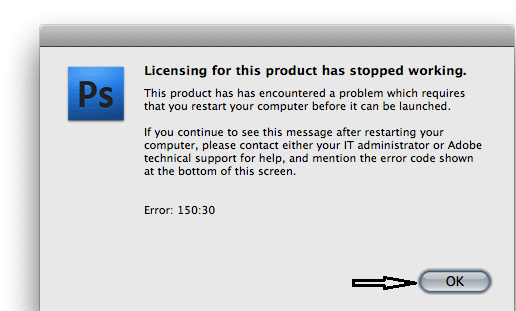 adobe error 150 30