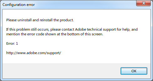 Adobe Error 1