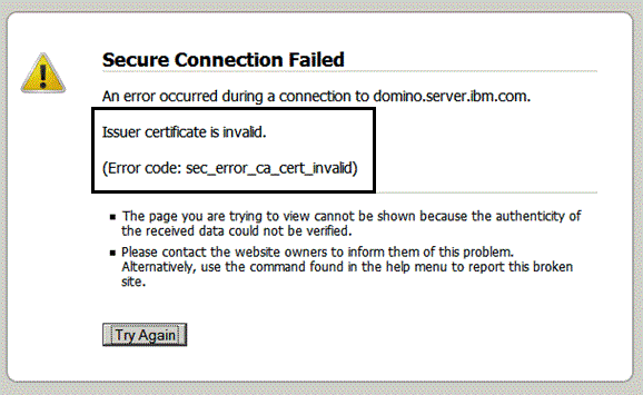 Firefox Certificate Error