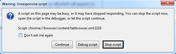 Firefox Script Error