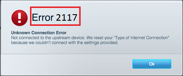 Linksys Error 2117